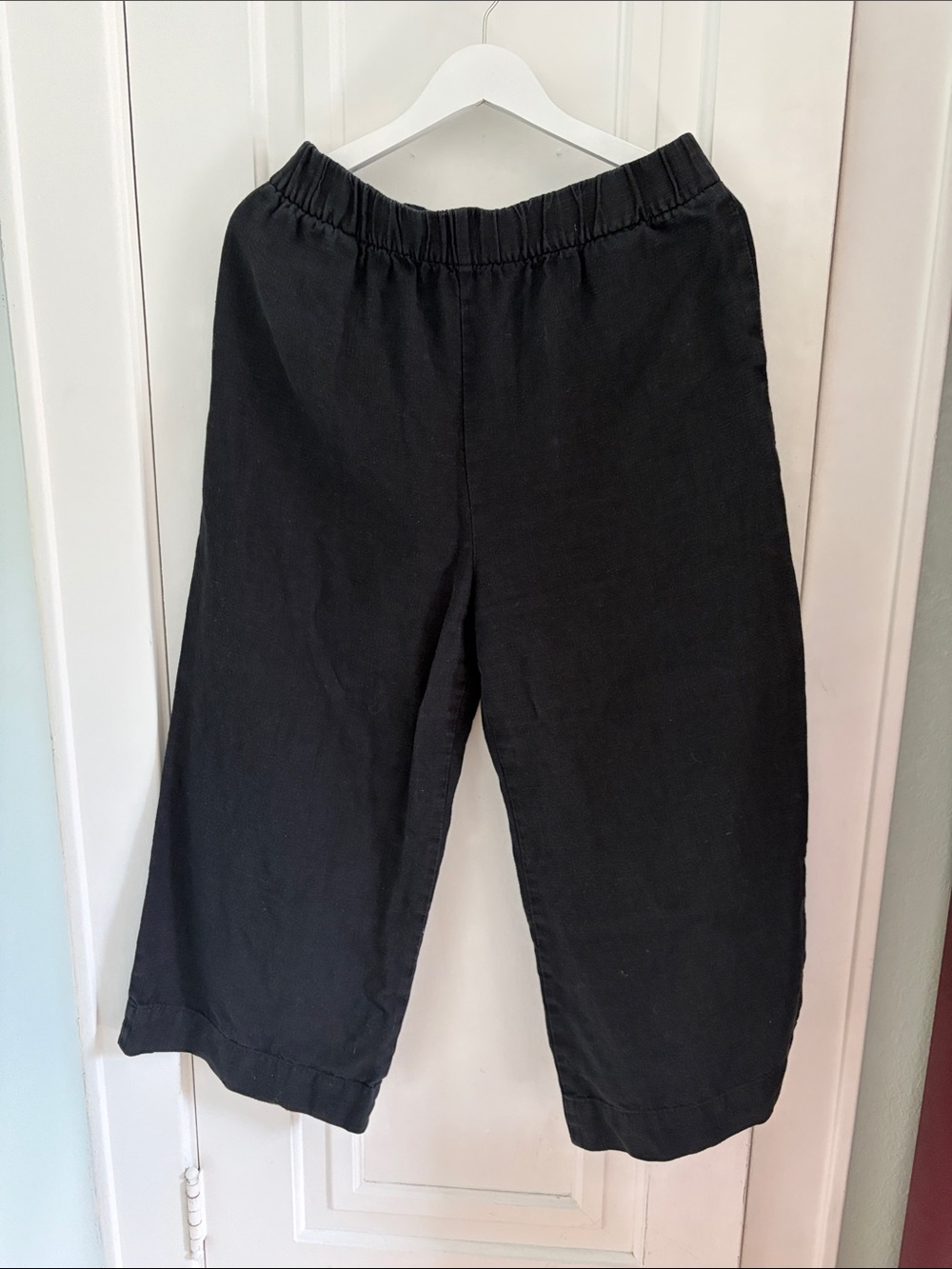 Only Child • Black Wide Leg Linen Pants (Size L)